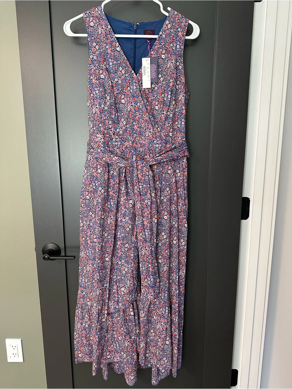 J.Crew Liberty Kayoko Floral Sleeveless Faux-Wrap Dress